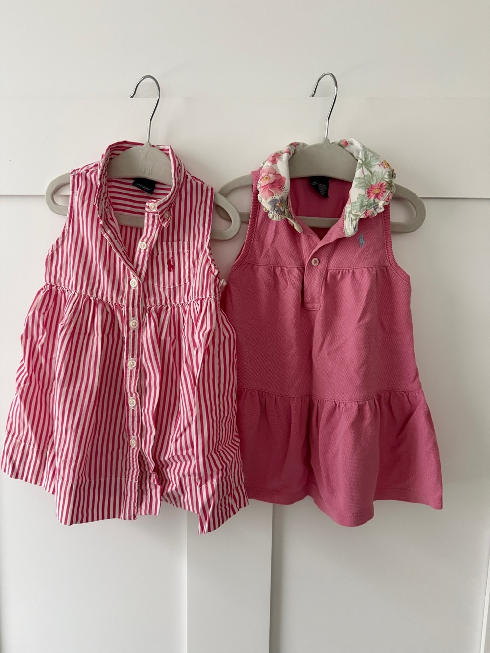 Polo by Ralph Lauren Girls Pink Striped & Solid Sleeveless Dresses
